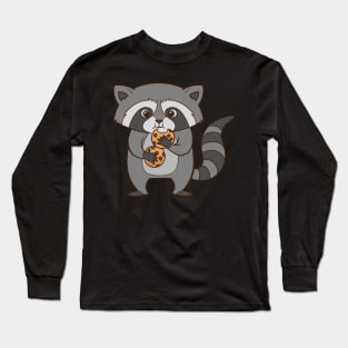 A cute raccoon eats cookies. Long Sleeve T-Shirt